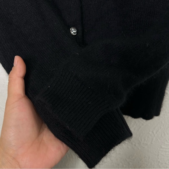 Apt 9 Angora Sweater Crystal Buttons Rhinestone Blackk Size Small - Picture 4 of 9